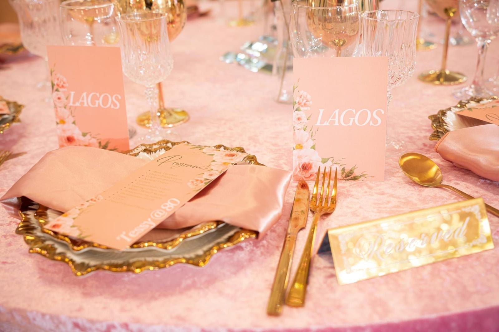 Place Cards and Gold Cutlery